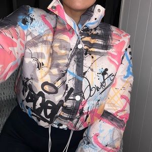 Graffiti puffer jacket